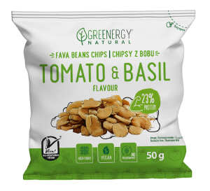 Bób prażony o smaku pomidora i bazylii 50g