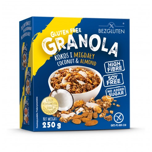 granola kokos i migdał bezglutenowa 250g.