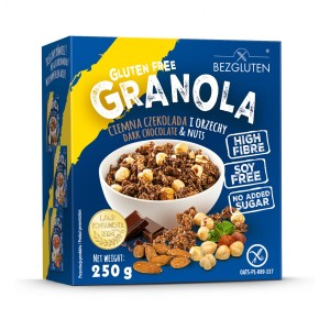 Bezglutenowa granola ciemna czekolada i orzechy 250g