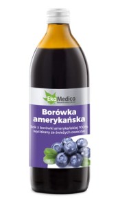 Sok z borówki amerykańskiej na wzrok bez cukru 500ml