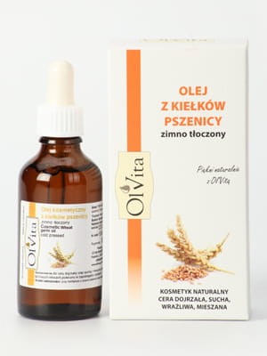 Olej Olvita kosmetyczny z kiełków pszenicy zimno tłoczony pod oczy i na włosy, 50ml