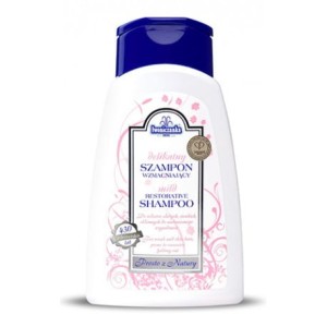 Szampon wzmacniający przeciw wypadaniu włosów z wodą termalną, białą herbatą, skrzypem i jedwabiem, Uzdrowiska Iwonicz,  250ml