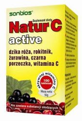 Mieszanka naturalnych źródeł witaminy C na odporność Natur C active 100tab