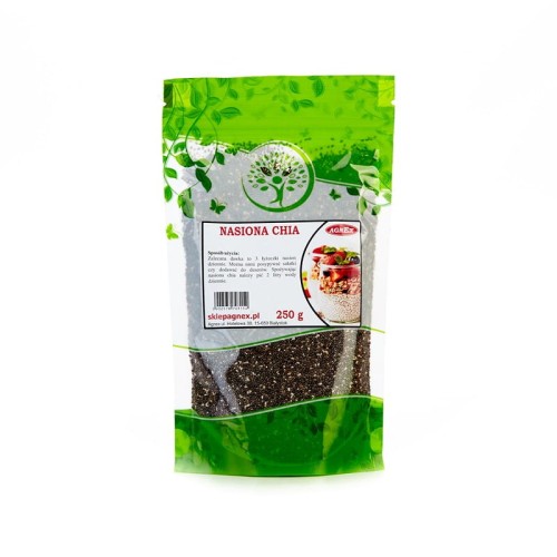 Nasiona Chia z błonnikiem, Agnex, 250g