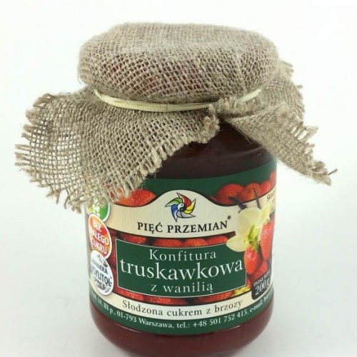 Konfitura truskawkowa z wanilią słodzona ksylitolem 200g