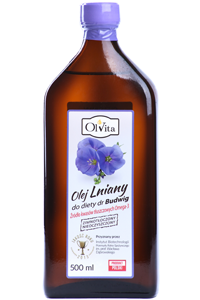 Olej lniany zimno tłoczony nierafinowany do diety dr Budwig 500ml