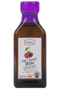 Olej z pestek wiśni tłoczony na zimno nierafinowany 100ml