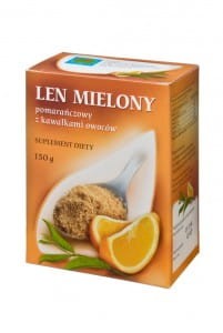 Len mielony pomarańczowy z kawałkami owoców 150g