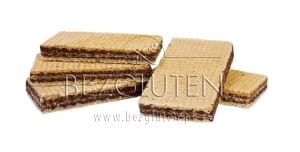 Bezglutenowe wafelki z nadzieniem o smaku czekoladowym 100g