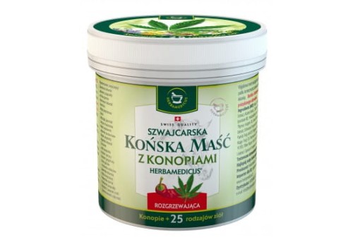 Końska maść Herbamedicus rozgrzewająca z konopiami koi ból i regeneruje, 250ml