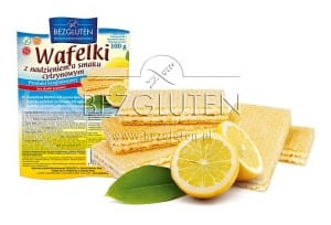 Bezglutenowe wafelki z nadzieniem o smaku cytrynowym 100g