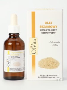 Olej Olvita kosmetyczny sezamowy zimno tłoczony z naturalnym filtrem przeciwsłonecznym, 50ml